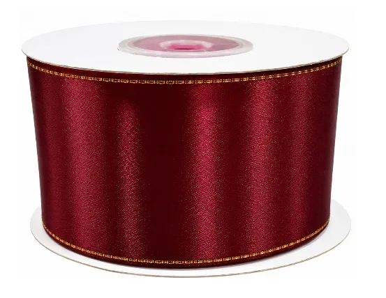 CINTA TELA BORDE DORADO 40 MM*30 VINOTINTO