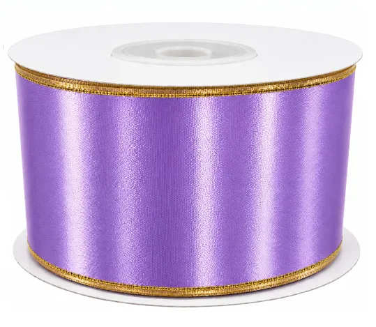 CINTA TELA BORDE DORADO 40 MM*30 LILA