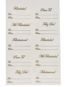 TARJETA ADHESIVA DE-PARA x 108