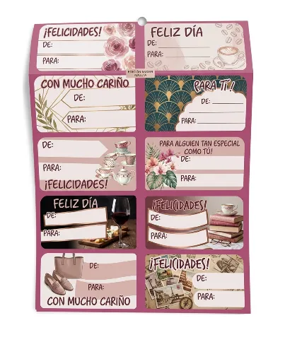 TARJETA ADHESIVA DE-PARA x 108