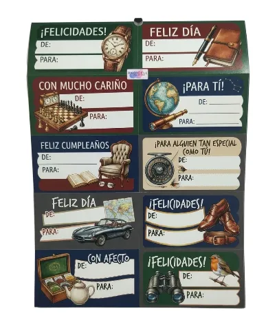 TARJETA ADHESIVA DE-PARA x 108