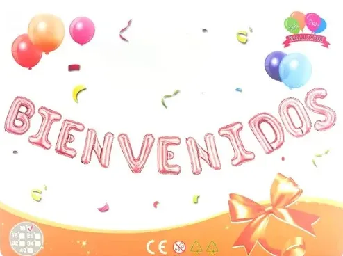 SET LETRAS GLOBO FOIL BIENVENIDOS(AS) LETRA A LETRA