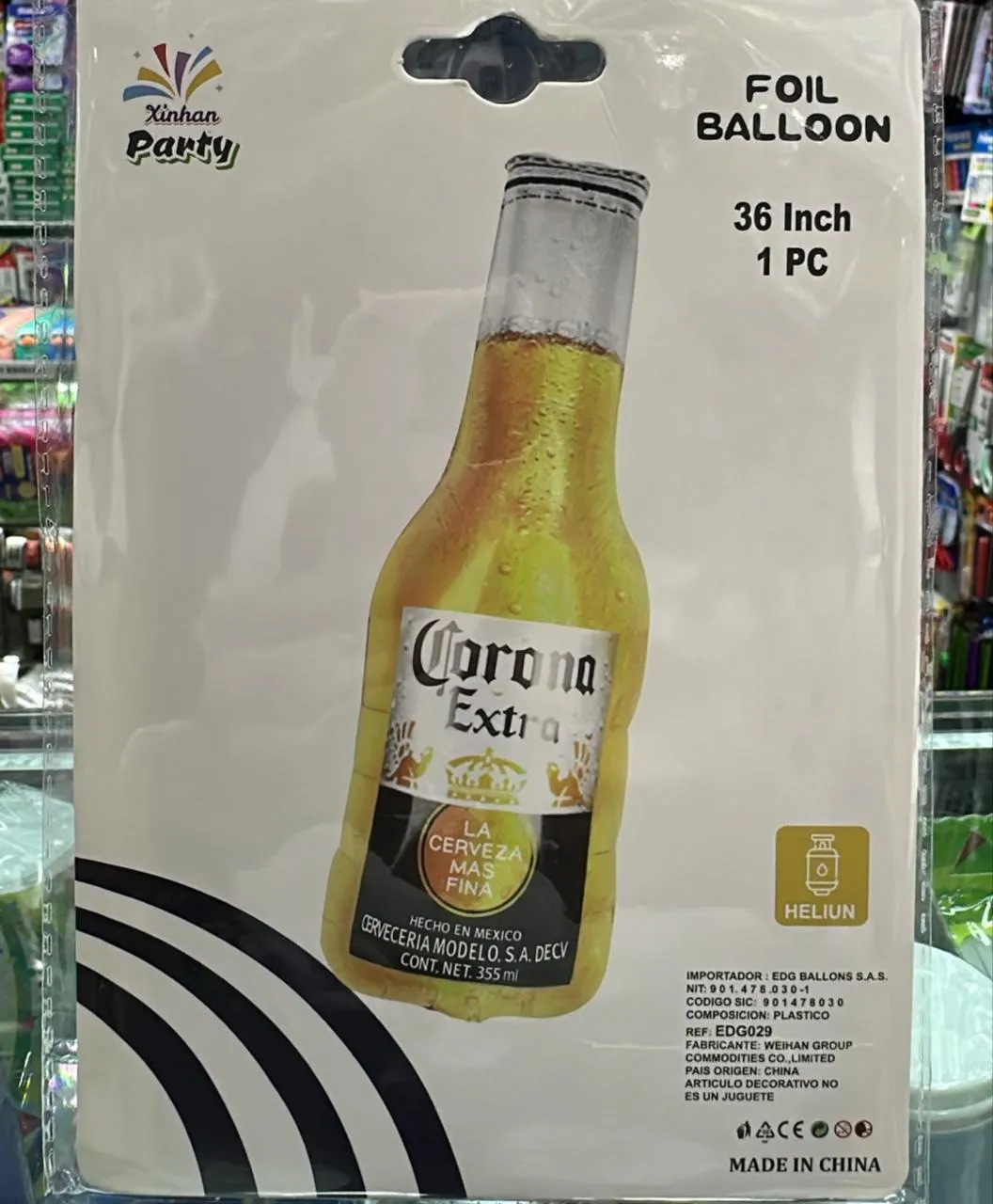 GLOBO METALIZADO BOTELLA CERVESA 36 IN