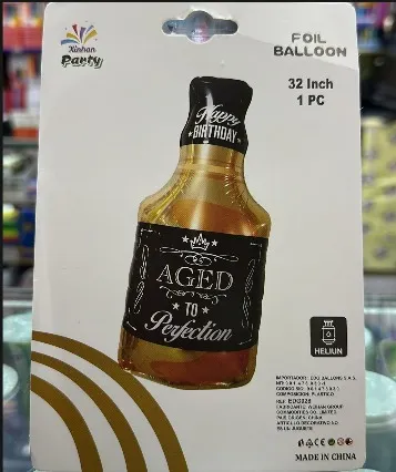 GLOBO METALIZADO BOTELLA WHISKY 32 IN