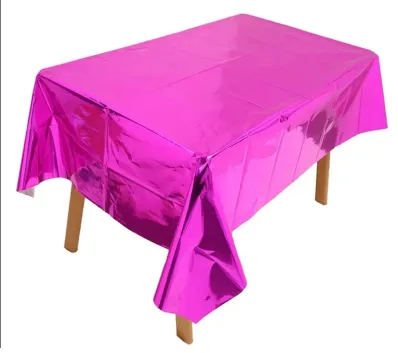 MANTEL PLASTICO METALIZADO FUCSIA
